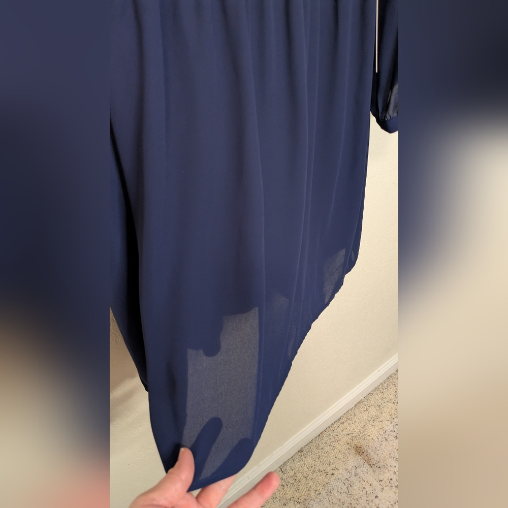 Express Navy Long Sleeve Dress - Picture 8 of 9
